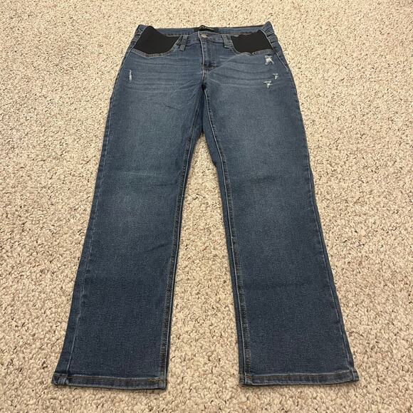 Savi Parker Maternity Below the Bump Straight Leg Jeans Sz M Medium Wash - Picture 1 of 5